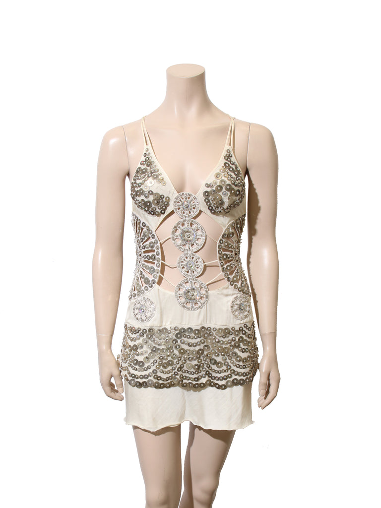 La Perla Beaded Cut-Out Dress