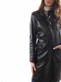 Kenzo Jungle Long Ribbed Leather Jacket