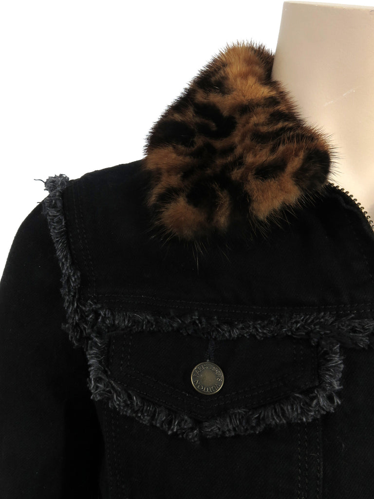 Louis Vuitton Leopard Mink Denim Jacket