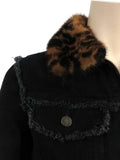 Louis Vuitton Leopard Mink Denim Jacket