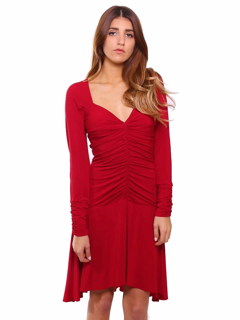 BCBG MaxAzria Jersey Ruched Midi Dress
