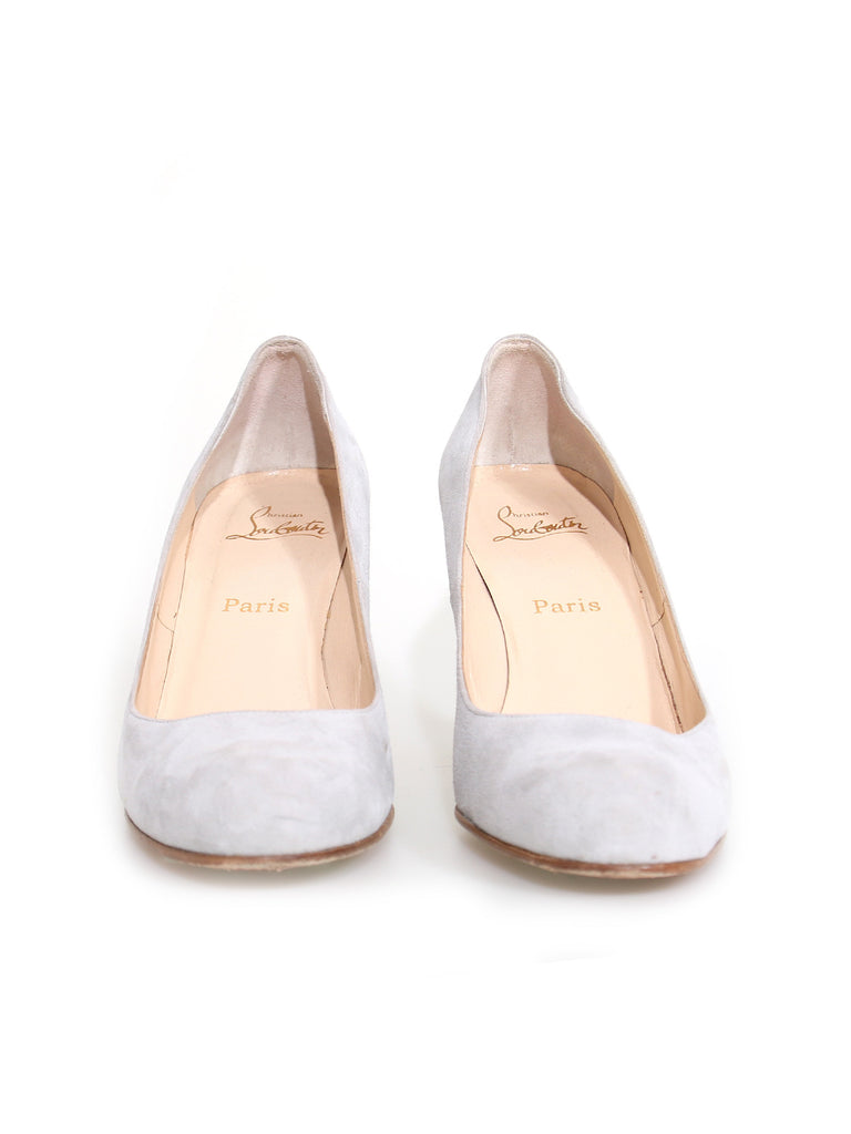 Christian Louboutin Suede Round-Toe Pumps