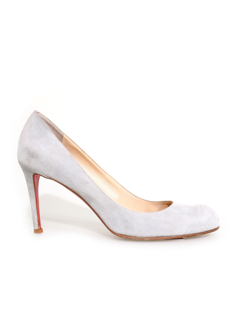 Christian Louboutin Suede Round-Toe Pumps