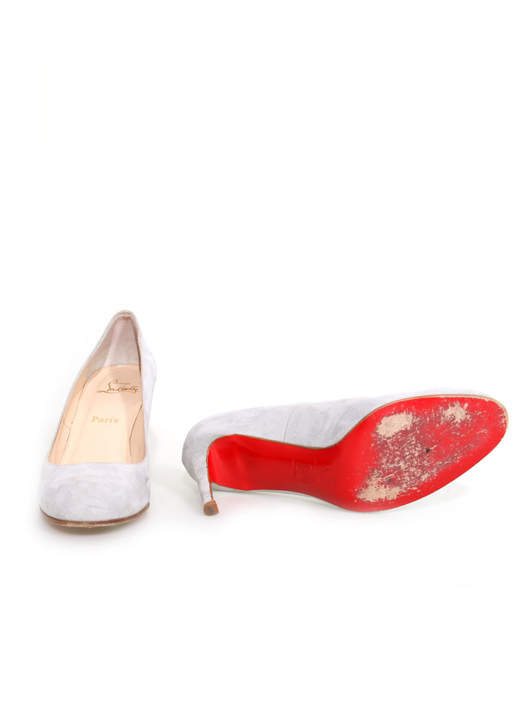 Christian Louboutin Suede Round-Toe Pumps