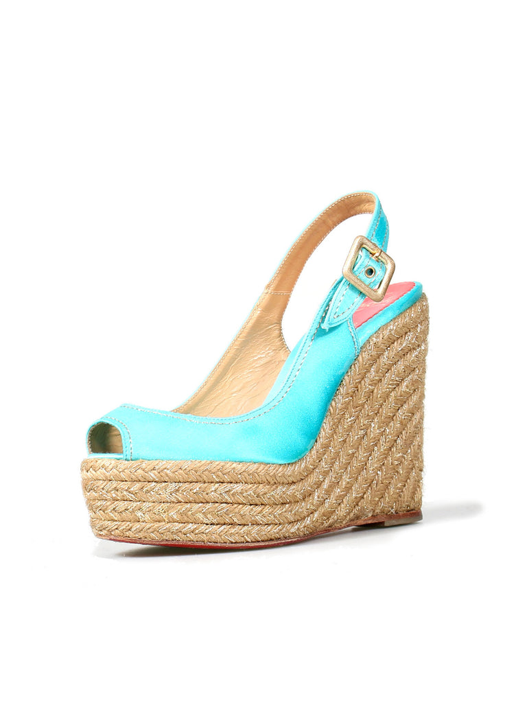 Christian Louboutin Satin Platform Wedges