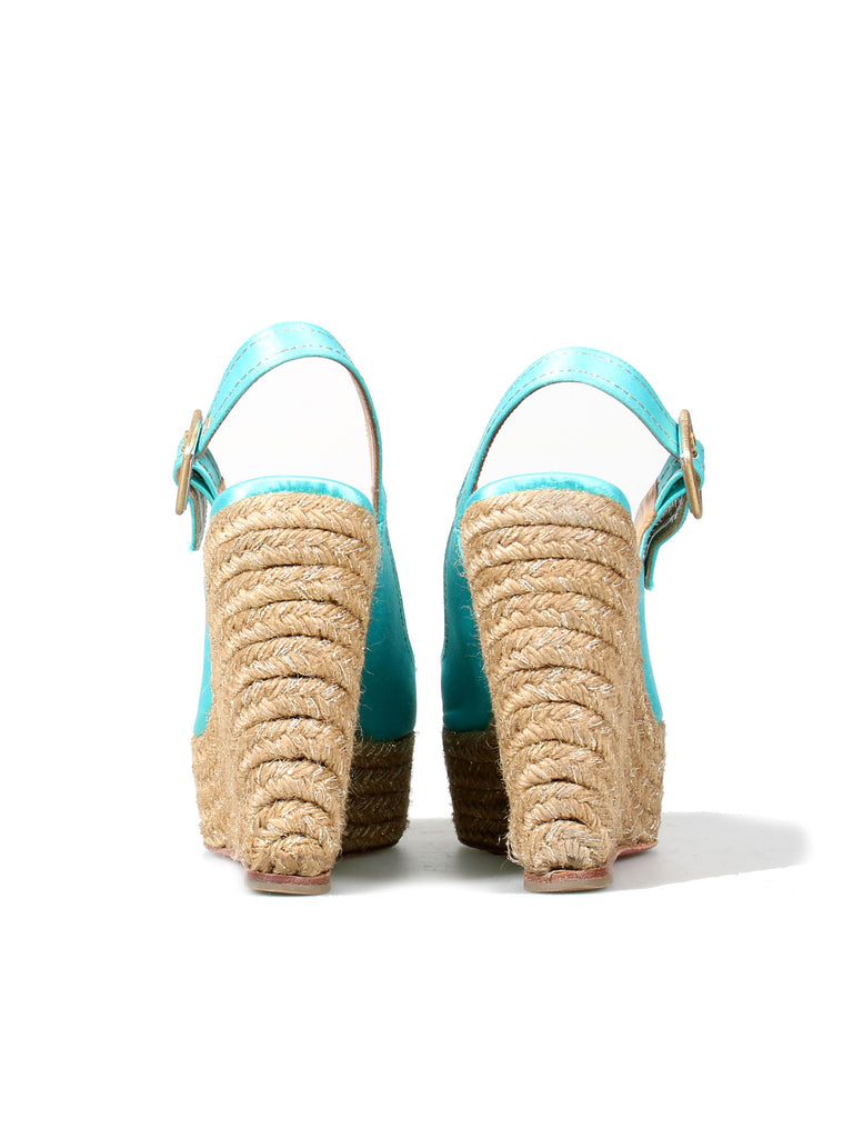 Christian Louboutin Satin Platform Wedges