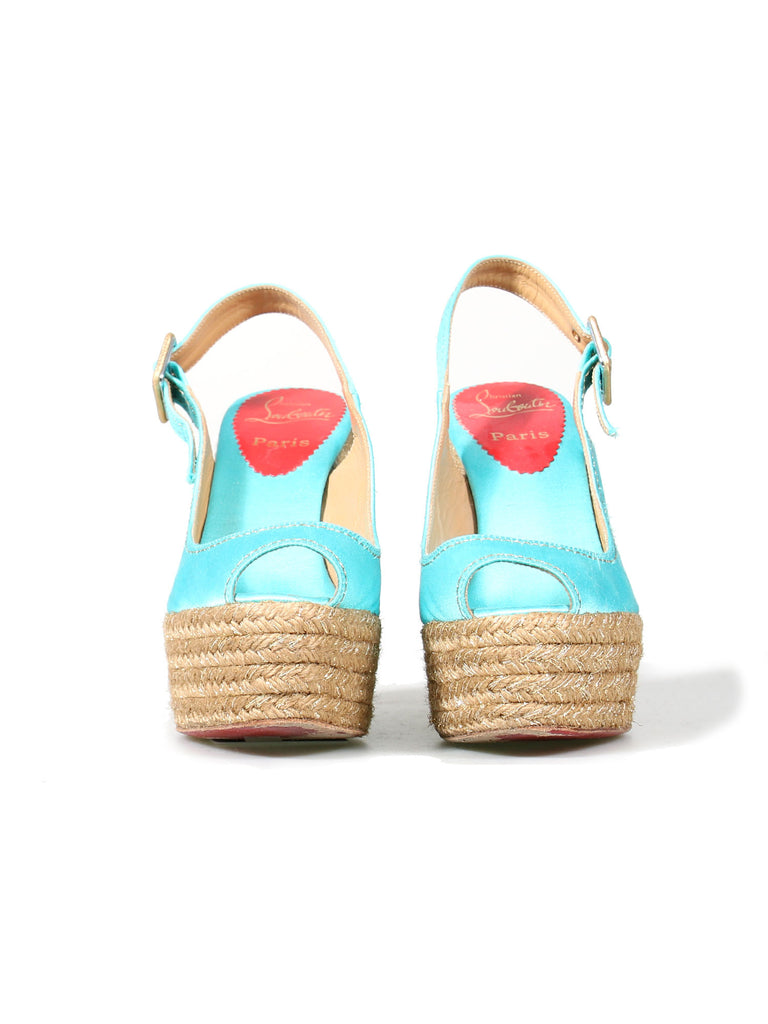 Christian Louboutin Satin Platform Wedges