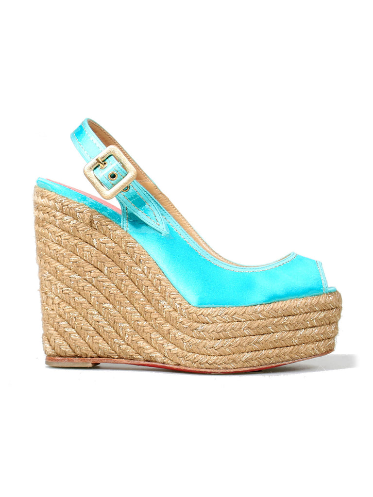 Christian Louboutin Satin Platform Wedges