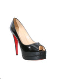 Christian Louboutin Peep-Toe Patent Leather Pumps