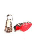 Christian Louboutin Ruched Leopard Chiffon Slingback Pumps