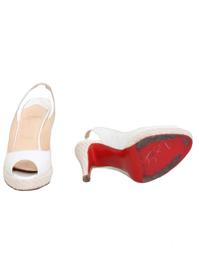 Christian Louboutin Slingback Peep-Toe Sandals