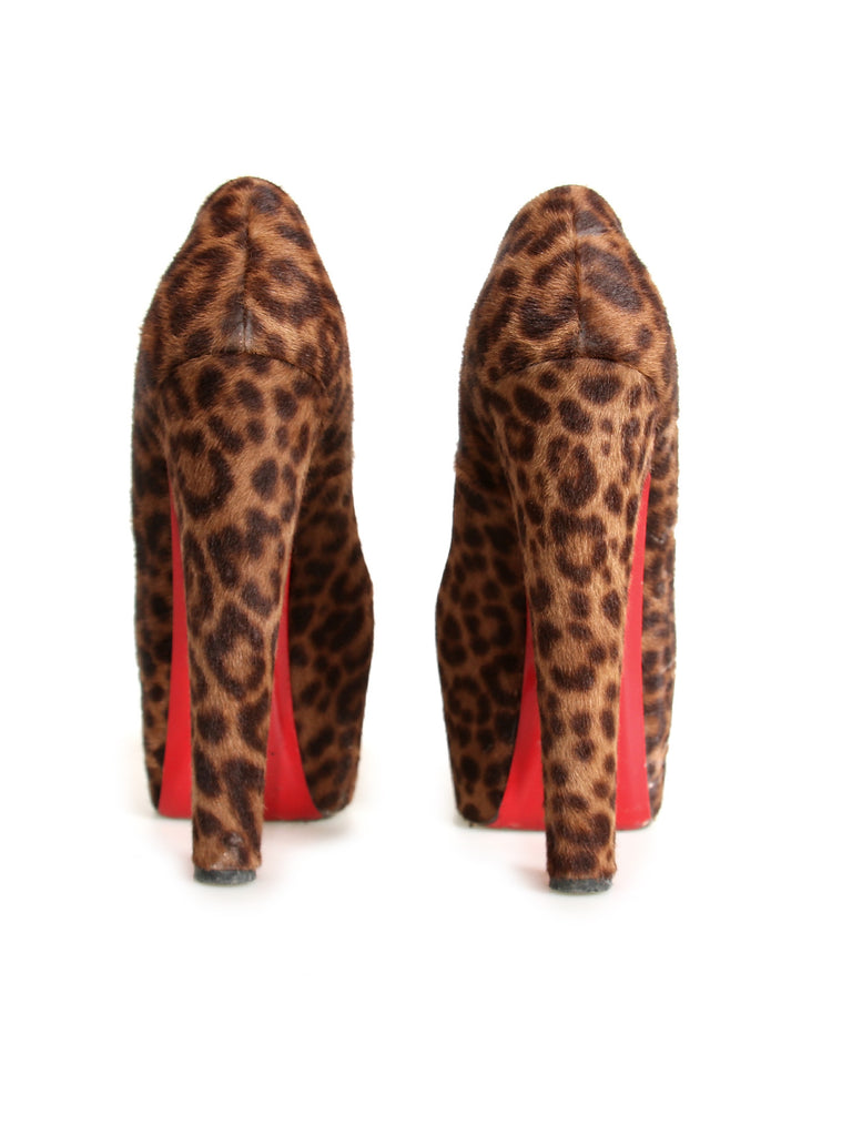 Christian Louboutin Leopard Platform Ponyhair Pumps