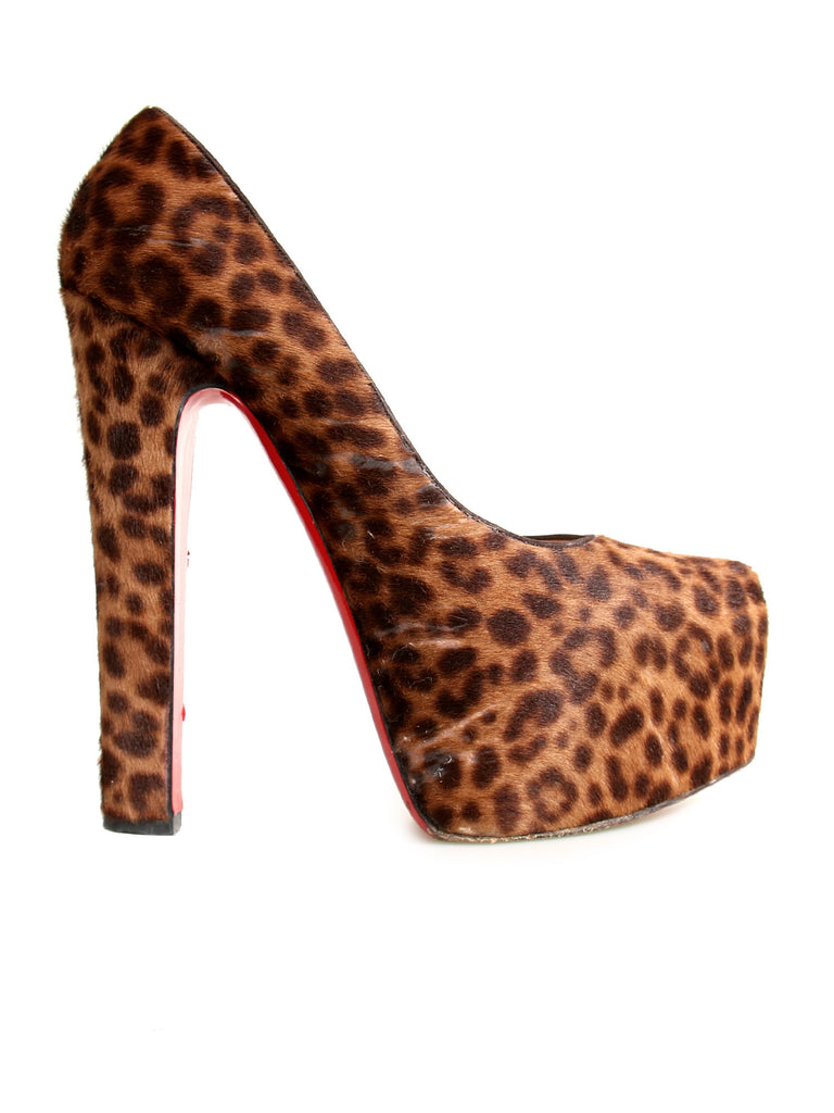 Christian Louboutin Leopard Platform Ponyhair Pumps