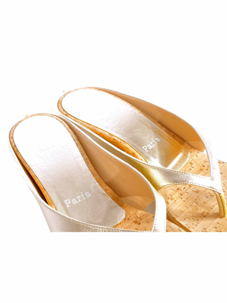 Christian Louboutin Metallic Cork Wedges