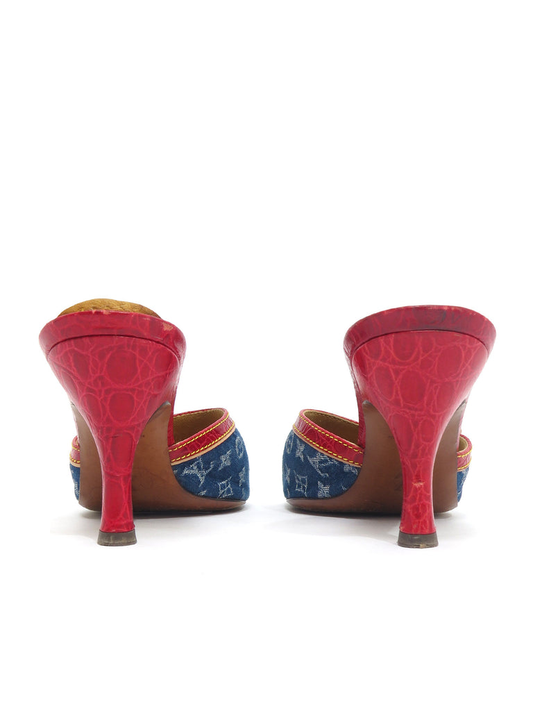 Louis Vuitton Monogram Denim Slide Sandals