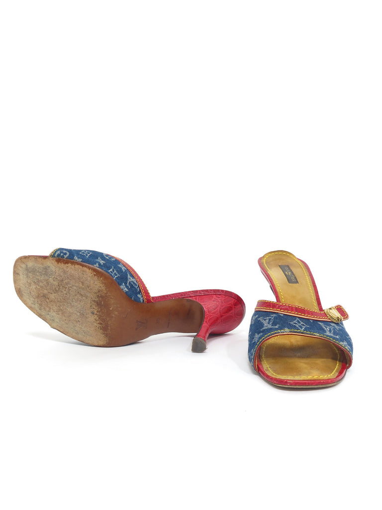 Louis Vuitton Monogram Denim Slide Sandals
