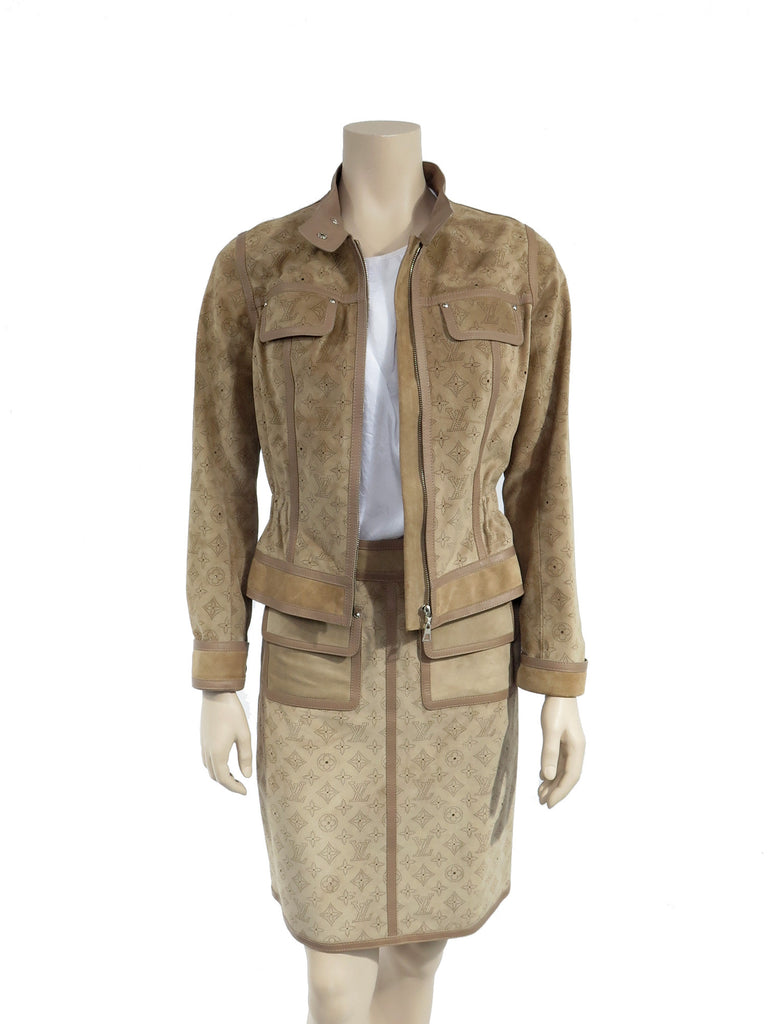 Louis Vuitton Suede Perforated Monogram Jacket