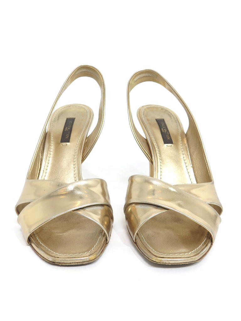 Louis Vuitton Metallic Leather Sandals