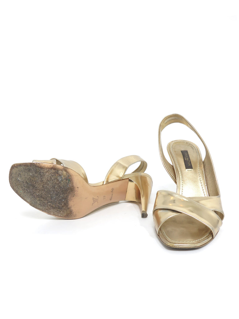 Louis Vuitton Metallic Leather Sandals