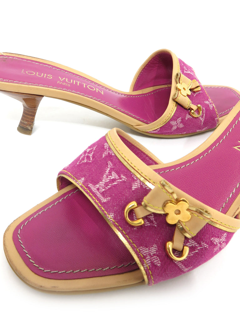 Louis Vuitton Monogram Denim Slide Sandals
