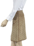Suede Perforated Monogram Skirt