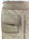Suede Perforated Monogram Skirt