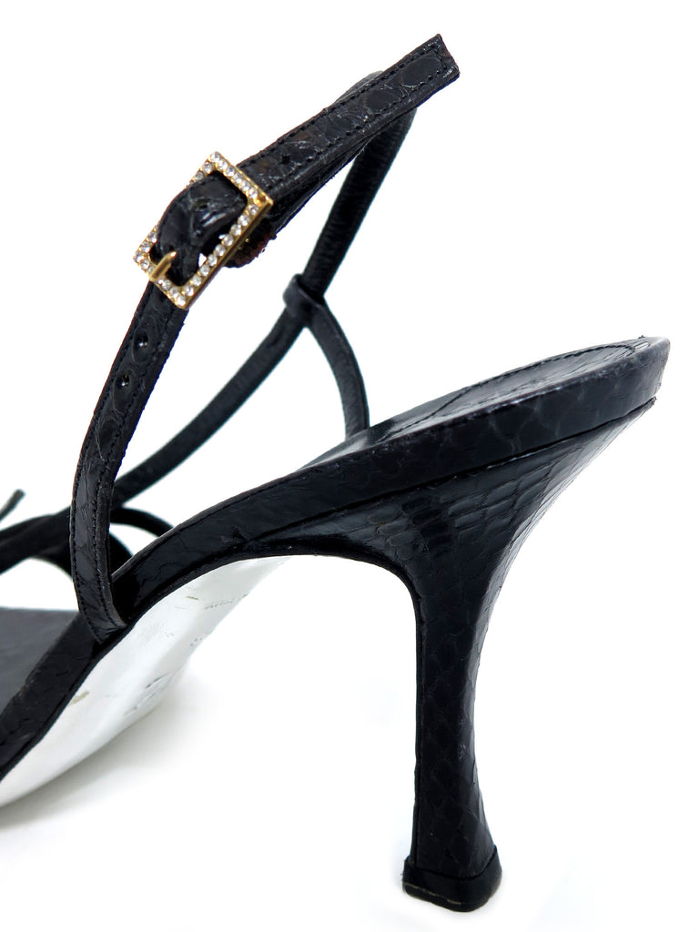 Louis Vuitton Snake-Embossed Leather Sandals