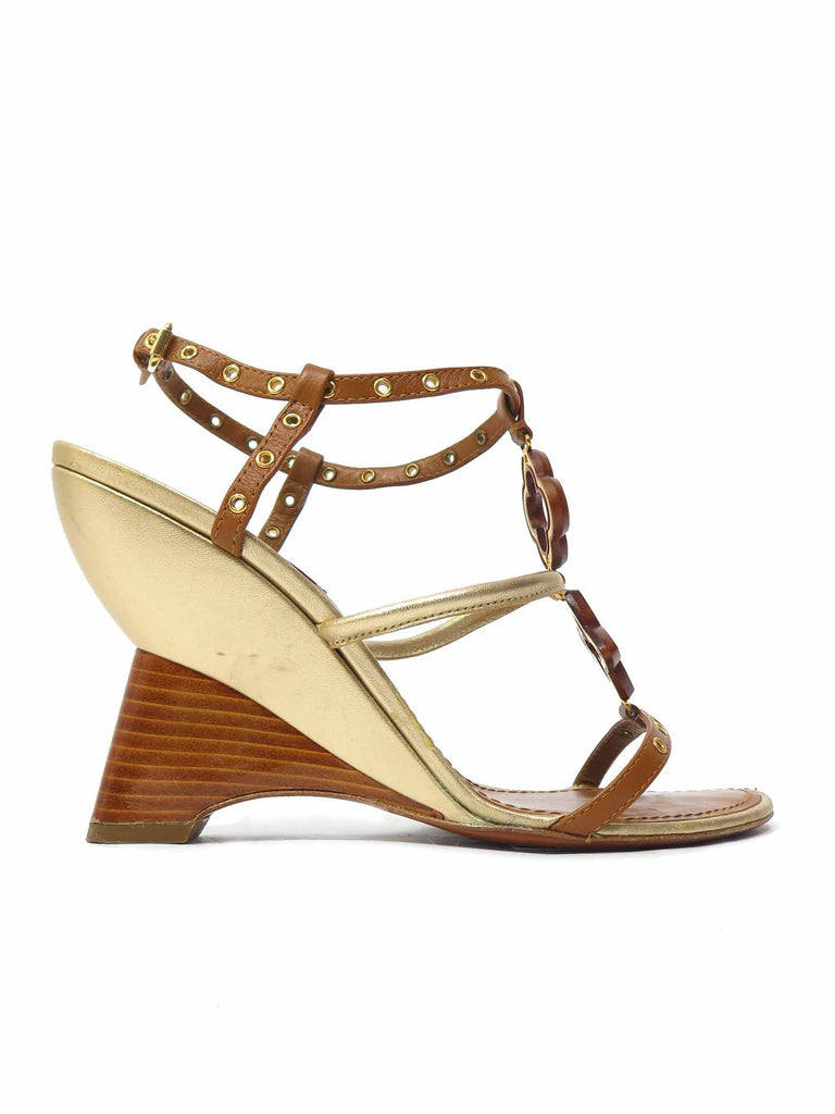 Louis Vuitton Logo Wedge Sandals