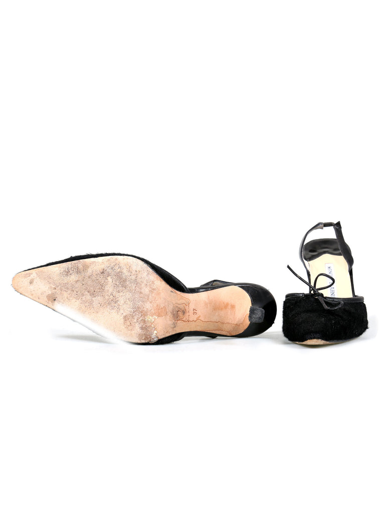 Manolo Blahnik Slingback Pointed Calf-Hair Pumps
