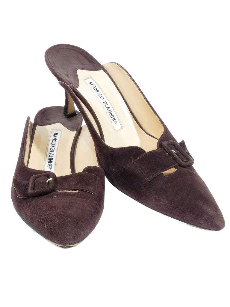 Manolo Blahnik Suede Mules