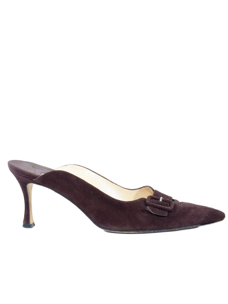 Manolo Blahnik Suede Mules