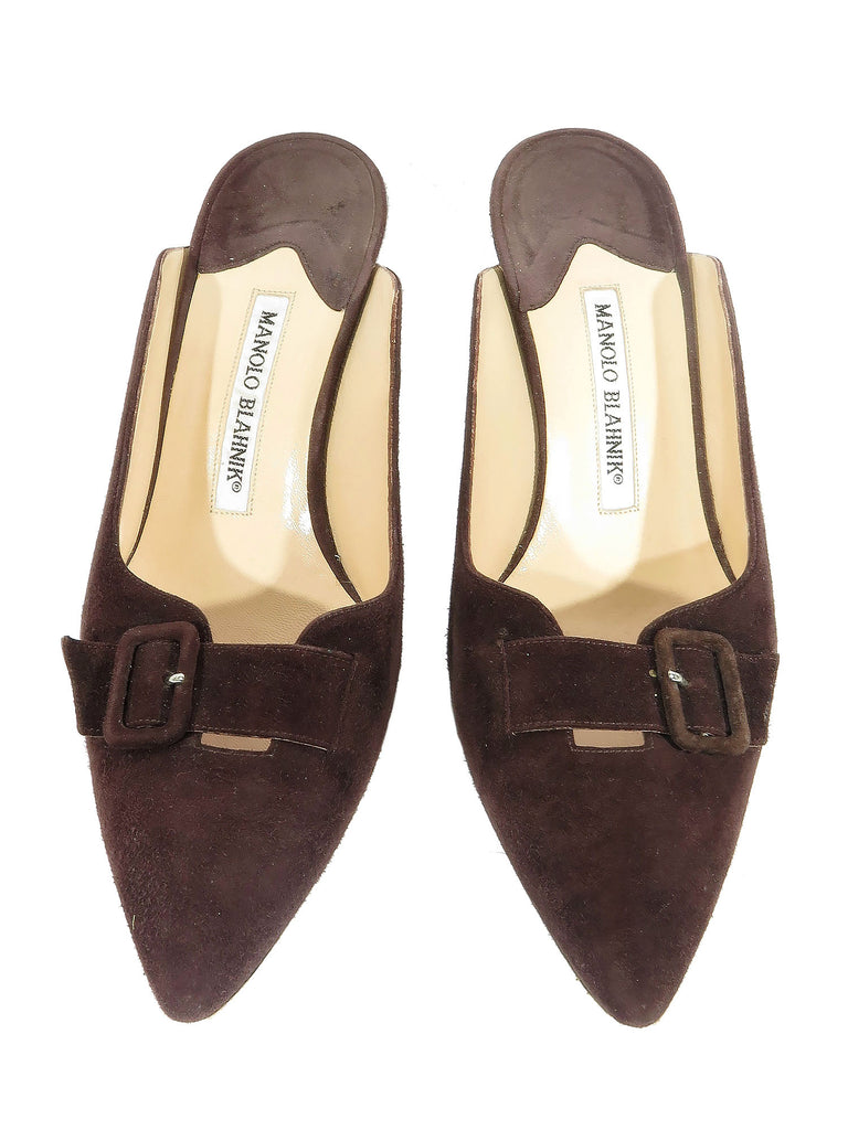 Manolo Blahnik Suede Mules