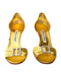 Manolo Blahnik Embellished Peep-Toe Sandals