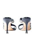 Manolo Blahnik Strappy Fur Trim Sandals
