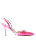 Manolo Blahnik Embellished Satin Slingbacks