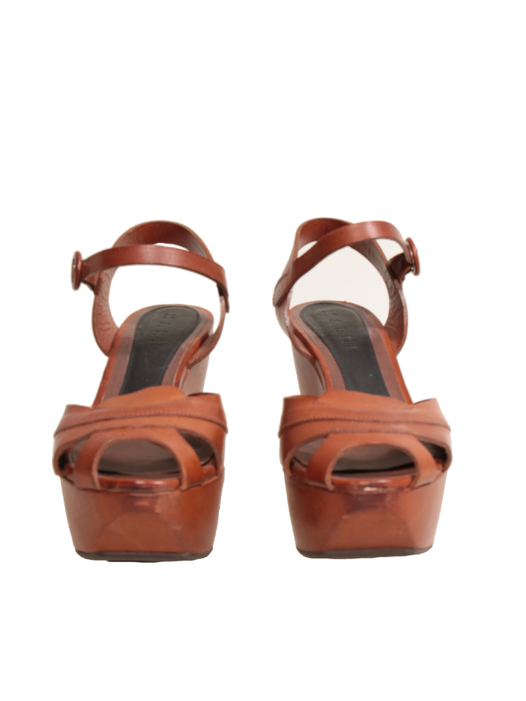Marni Leather Wedge Sandals
