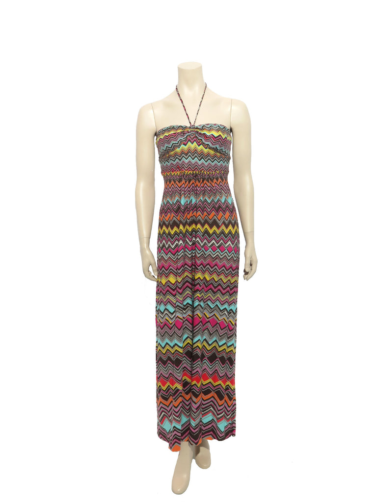 BCBG MaxAzria Zig Zag Halter Maxi Dress