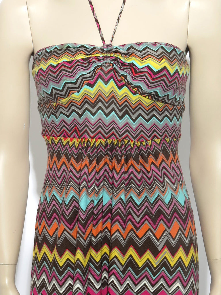 BCBG MaxAzria Zig Zag Halter Maxi Dress
