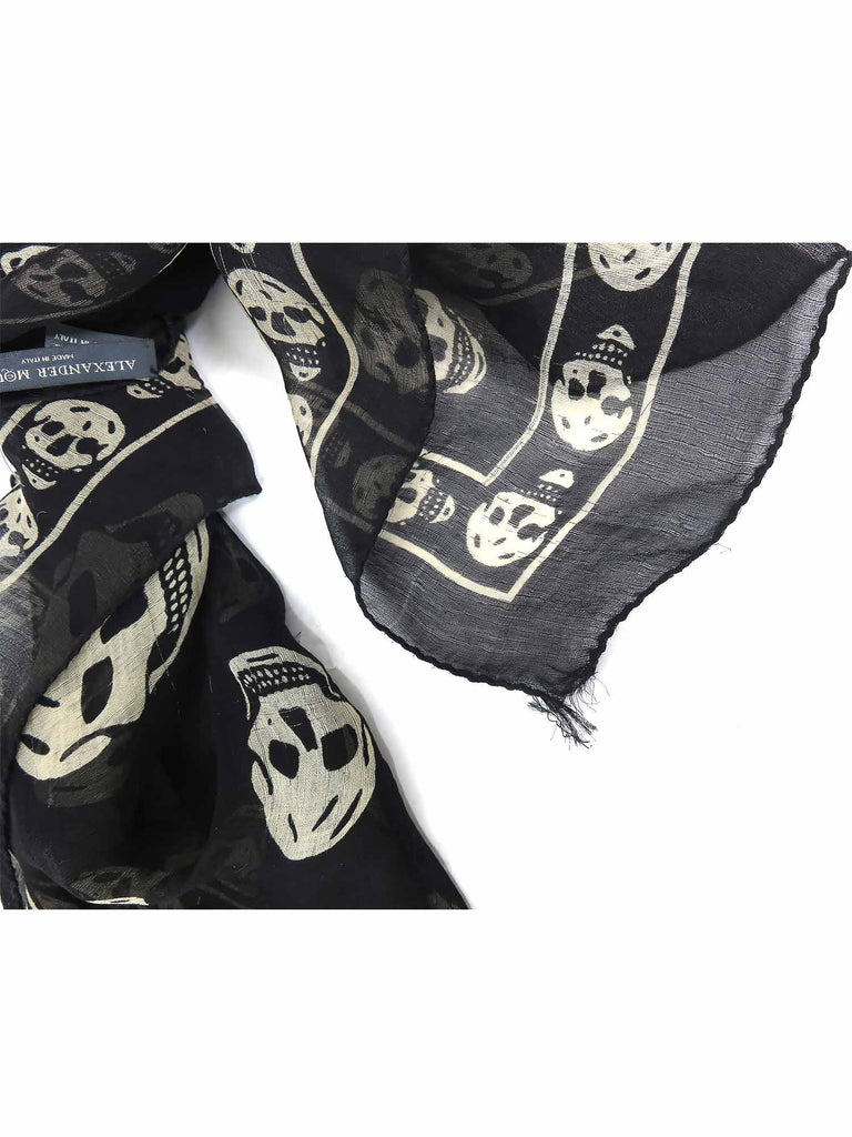 Alexander McQueen Skull Print Silk Scarf