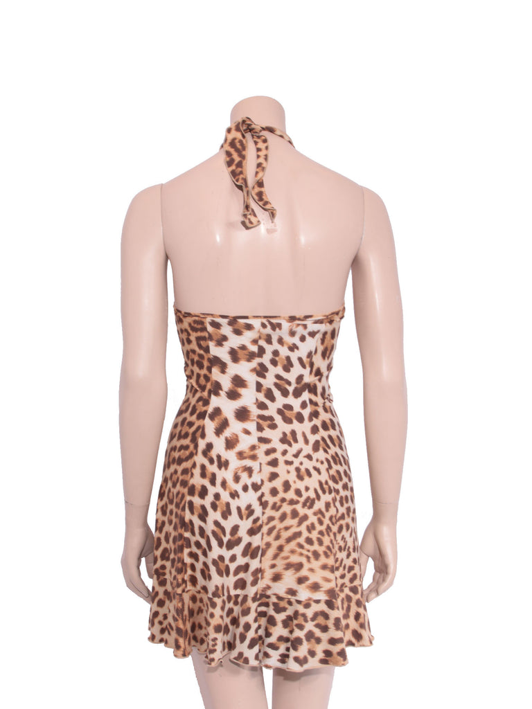 Blumarine Silk Leopard Dress