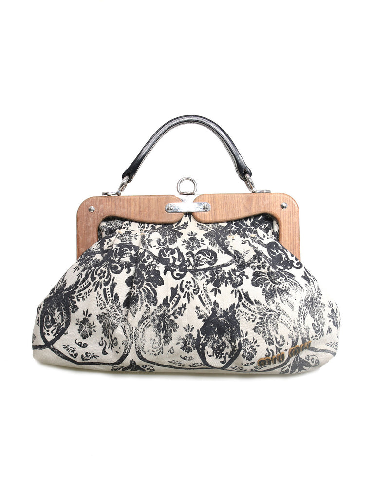 Miu Miu Brocade Canvas Frame Bag