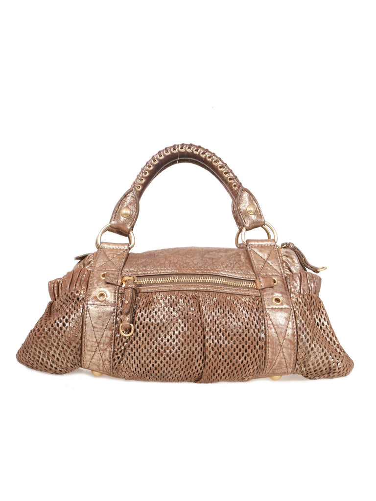 Miu Miu Metallic Leather Satchel