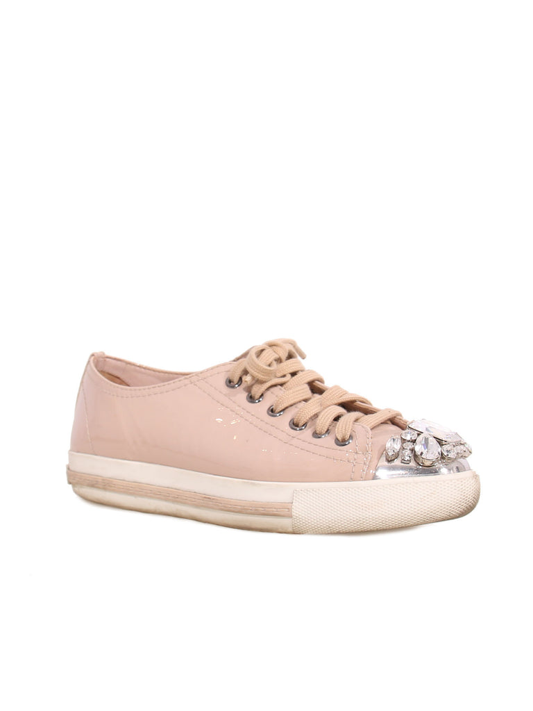 Miu Miu Patent Crystal Sneakers