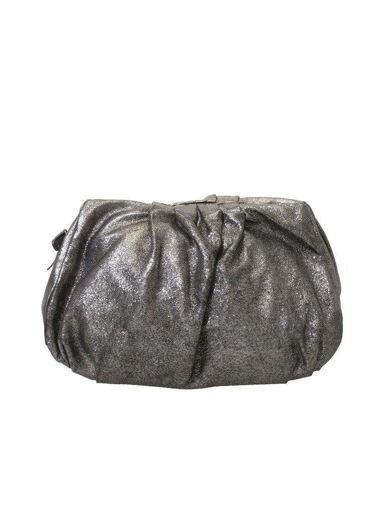 Miu Miu Metallic Leather Clutch Bag