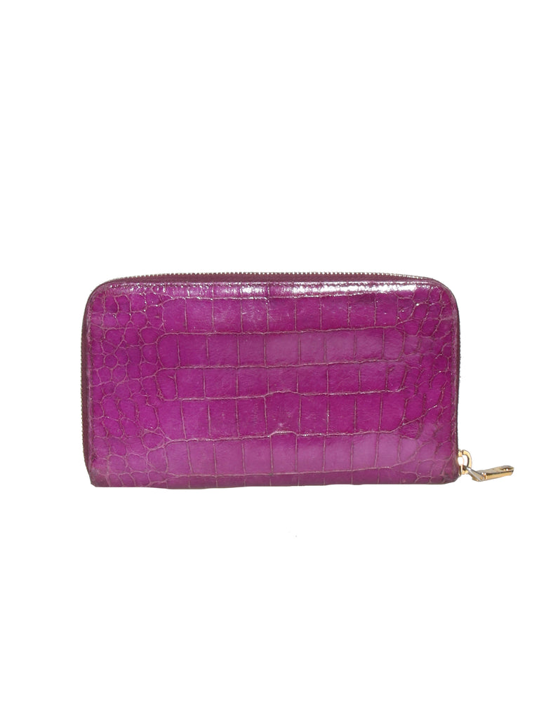 Miu Miu Zip Around Embossed Leather Wallet