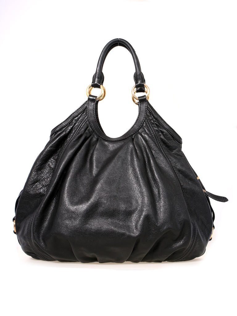 Miu Miu Leather Hobo Shoulder Bag