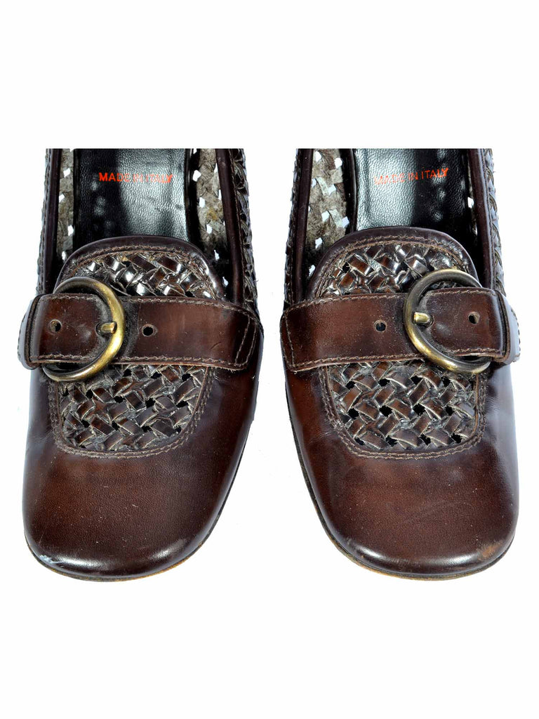 Miu Miu Woven Buckle Pumps