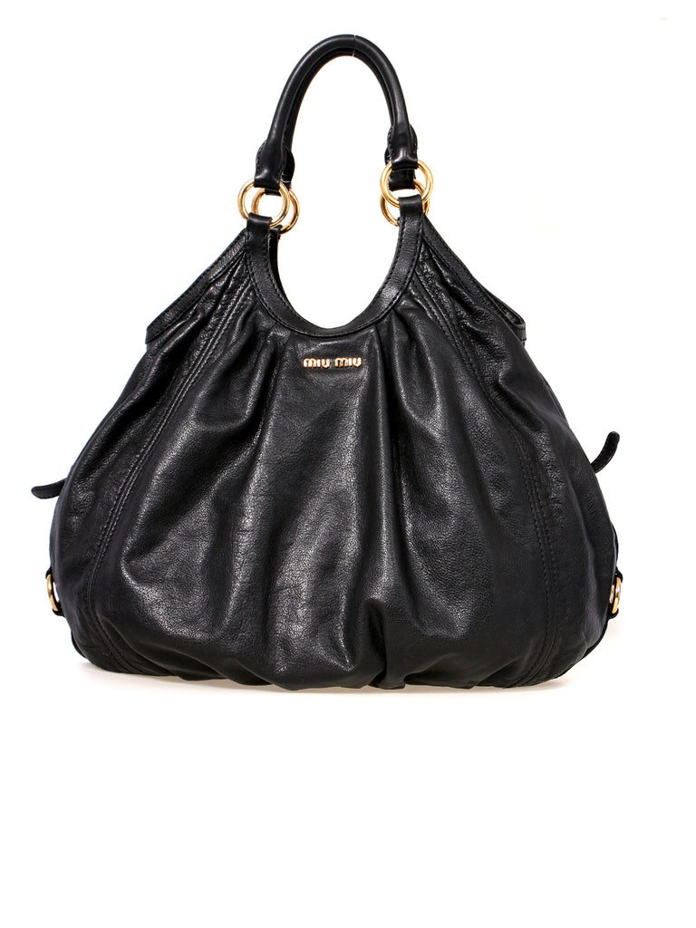 Miu Miu Leather Hobo Shoulder Bag