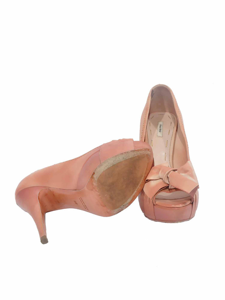 Miu Miu Peep-Toe Bow Heels