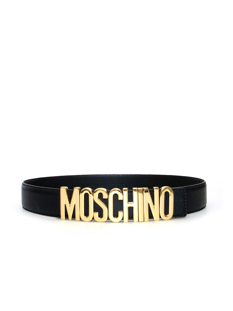 Moschino Logo Leather Belt